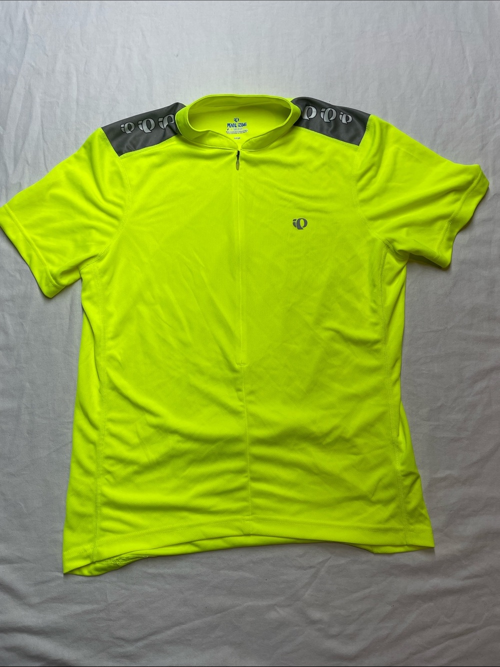 Pearl Izumi Men’s Neon Yellow Cycling Jersey with Gray Accents